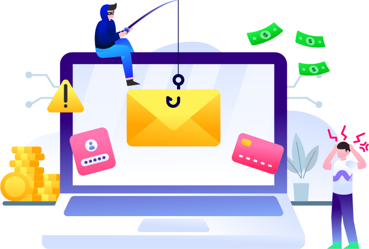 Cyber Security Phishing Illustration